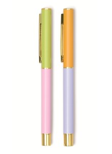 Комплект химикалки с ролер Colorblock - светлолилава и зърнесто синя